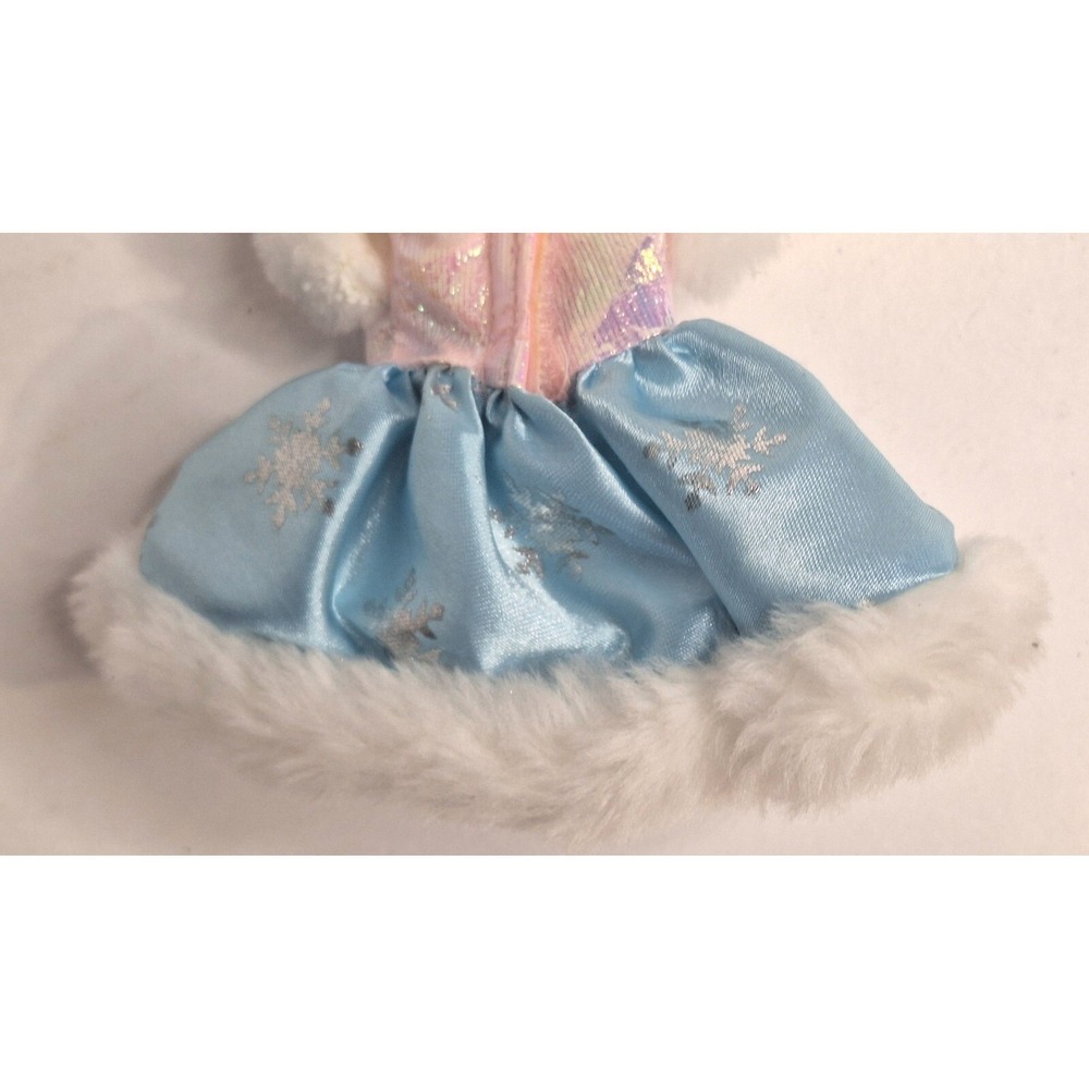 Blue Pink Snowflake Doll Dress White Faux Fur Trim Barbie 90s skate star - Picture 6 of 9